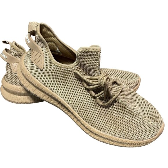 Unbranded Mens Beige Mesh Athletic Shoes Size 43 With Knitted Upper & Lace-Up - Picture 1 of 6